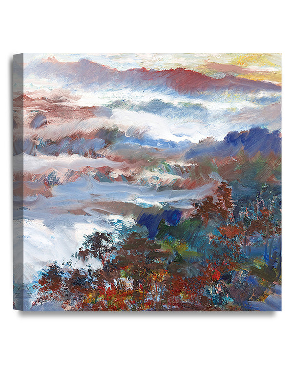 DECORARTS - Mountain Overlook by David Ma. Abstract Landscape Wall Art. Giclee Prints Canvas Fine Art for Wall Decor Ready to Hang.
