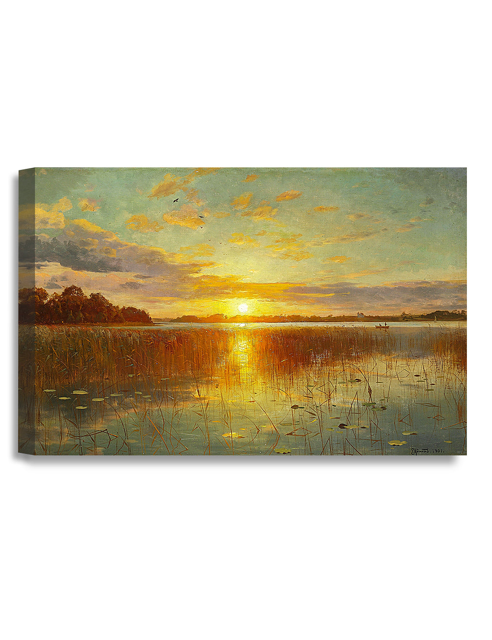 Sunset Over a Danish Fjord by Peder Mork Monsted.