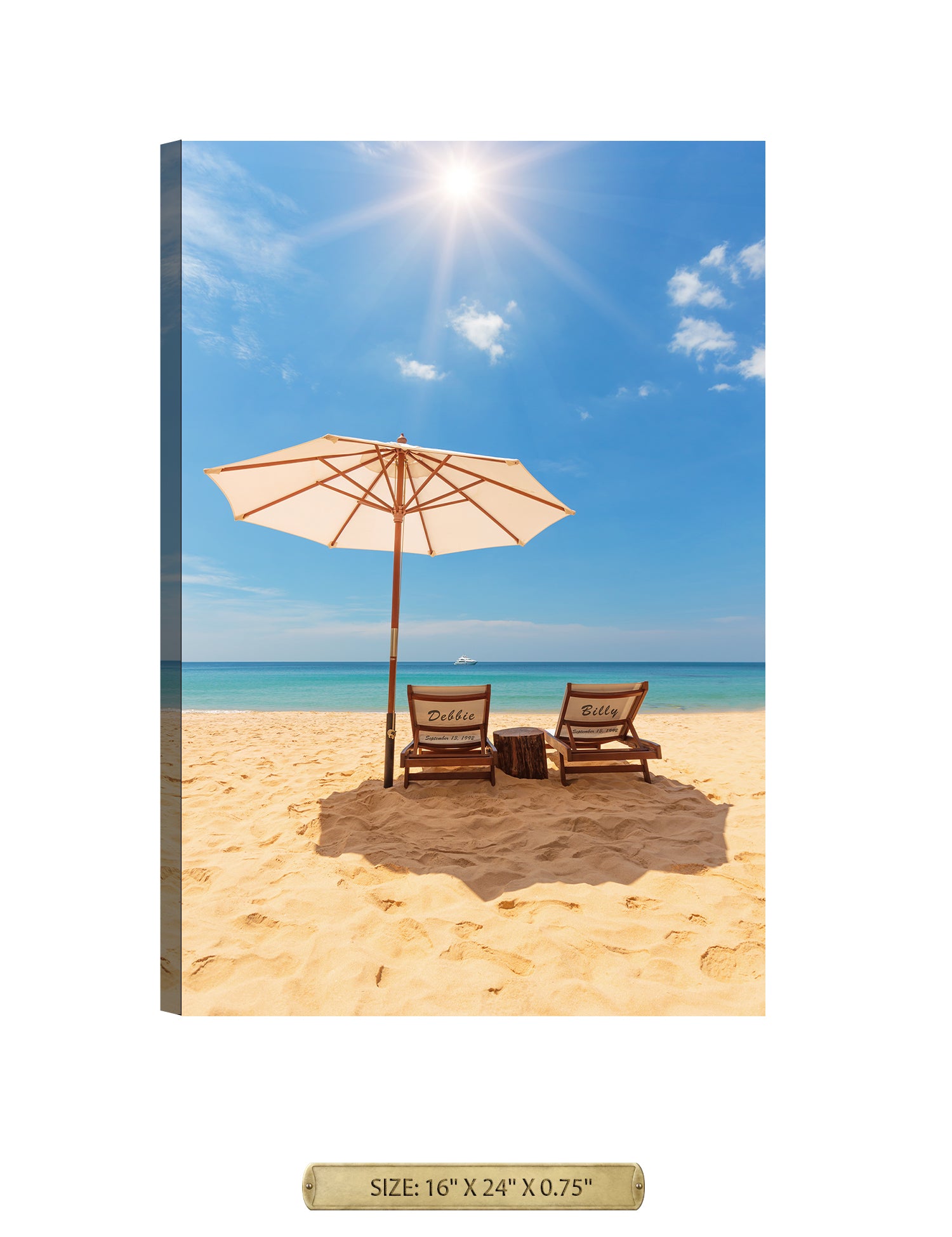 Romance on Beach - Personalized Wall Art.