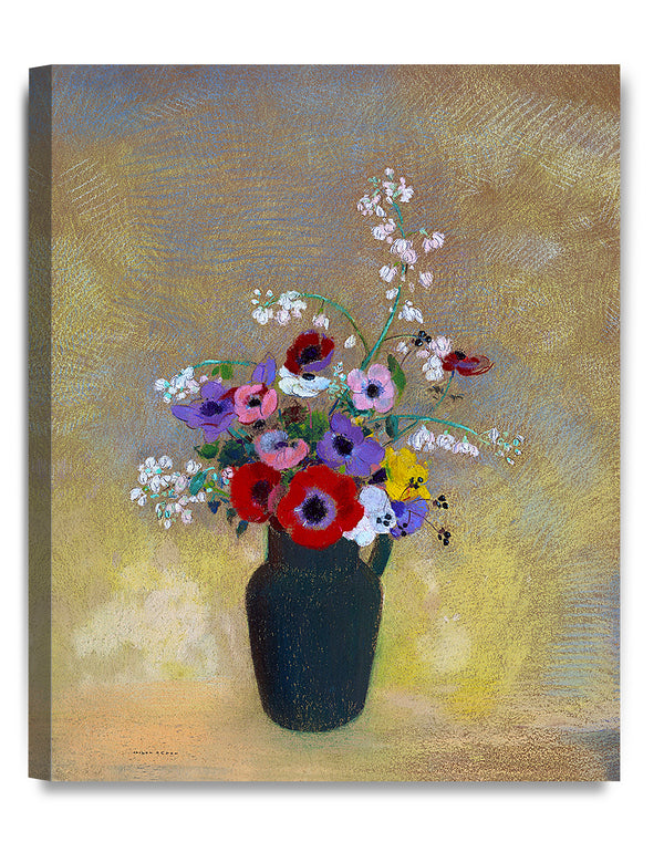Green Vase with Mixed Flowers by Odilon Redon.
