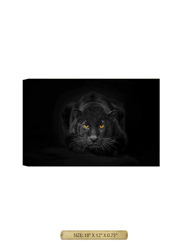 Black Panther Wild Animal Wall Art. Archival Giclee Print on your choice of Canvas or Paper. Wide Selection of Frames. Rolled or Ready to Hang.