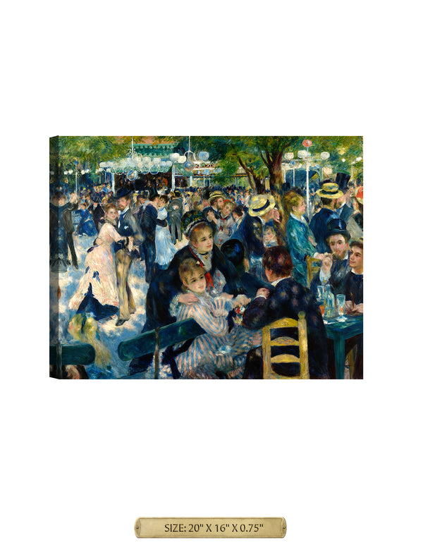 Bal du moulin de la Galette by Pierre-Auguste Renoir . Archival Giclee Print on your choice of Canvas or Paper. Rolled or Ready to Hang.