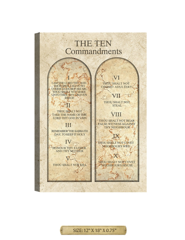 The Ten Commandments (Catholic Church version). Archival Giclee Print on your choice of Canvas or Paper. Rolled or Ready to Hang.