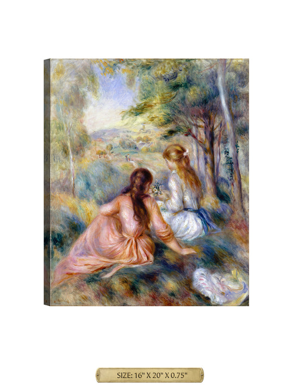 In the Meadow by Pierre-Auguste Renoir. Archival Giclee Print on your choice of Canvas or Paper. Wide Selection of Frames. Rolled or Ready to Hang.