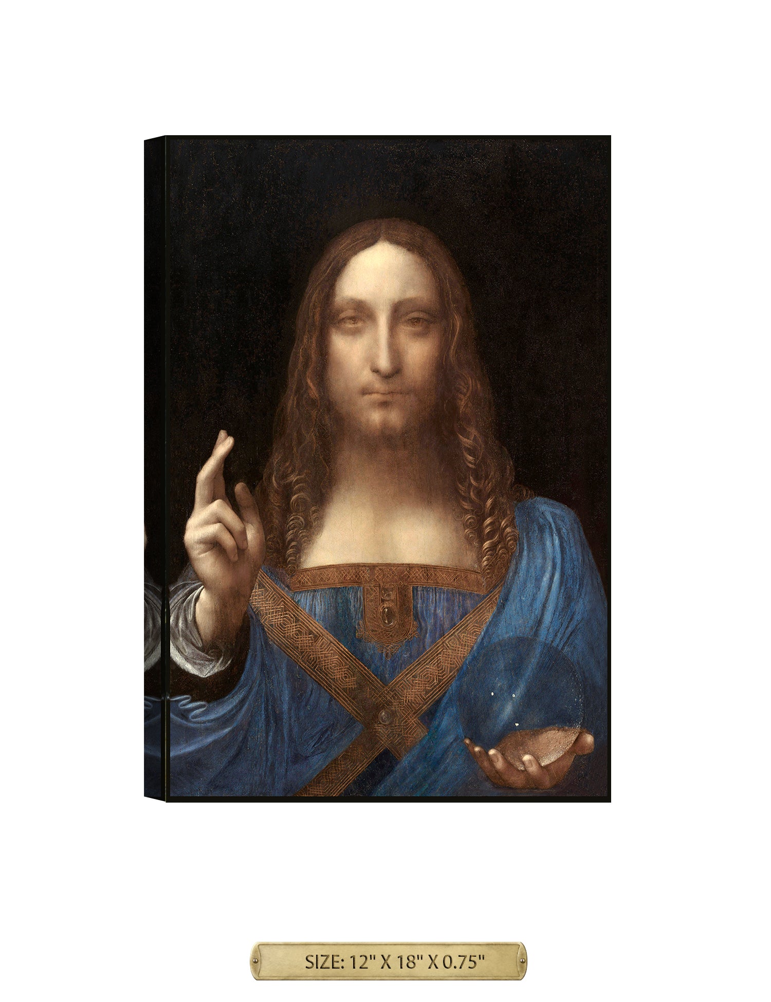 Portrait Of Christ in Salvator Mundi by Leonardo Da Vinci.