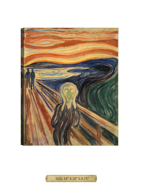 The Scream by Edvard Munch Wall Art. Archival Giclee Print on your choice of Canvas or Paper. Wide Selection of Frames. Rolled or Ready to Hang.